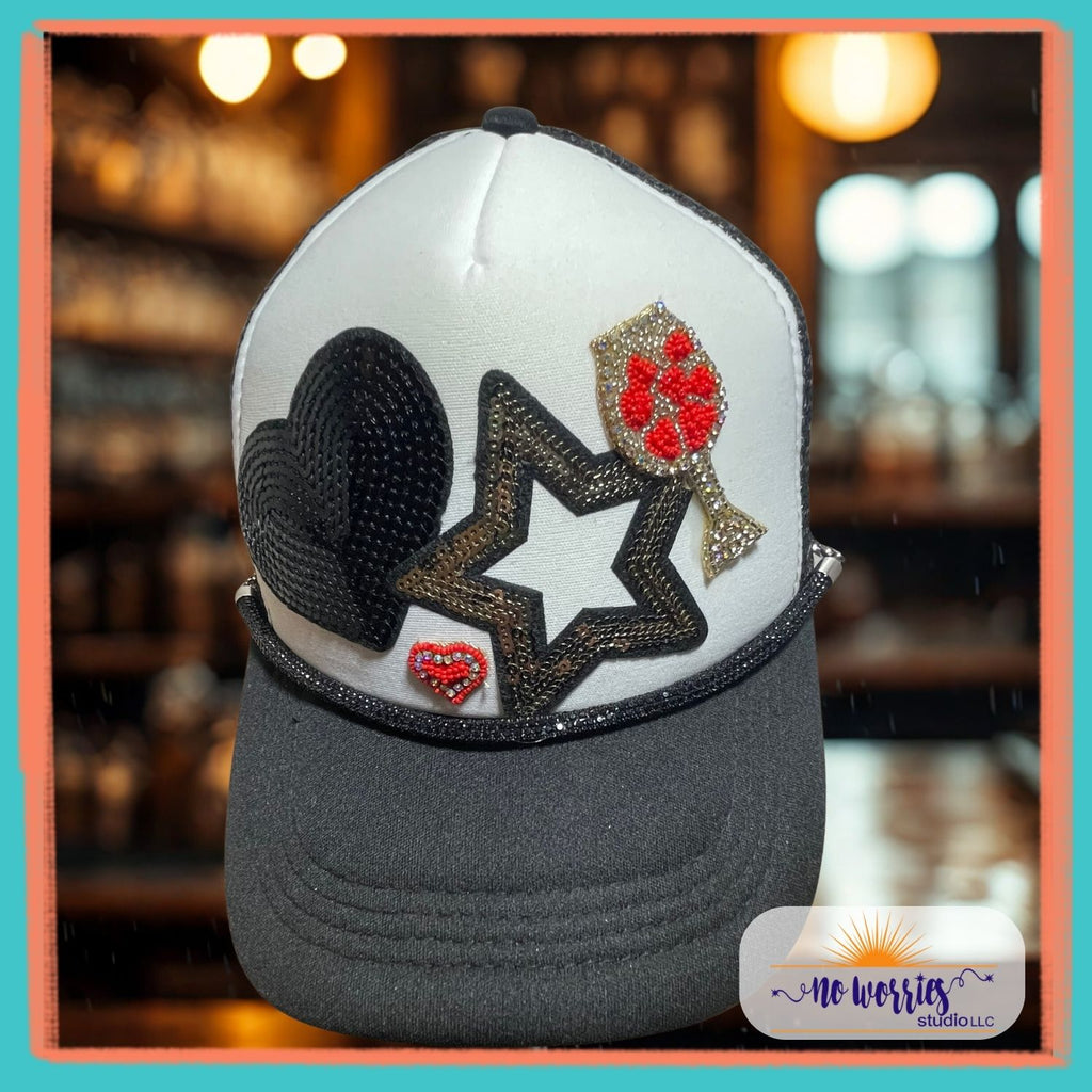 Cap, Wine Lover , Trendy, Hand-Decorated Custom for Women