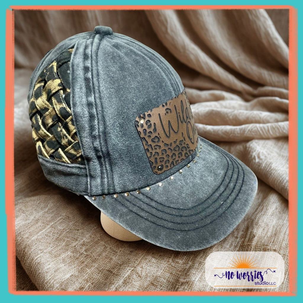 Cap, Wild One side weave, Trendy, Hand-Decorated Custom for Women