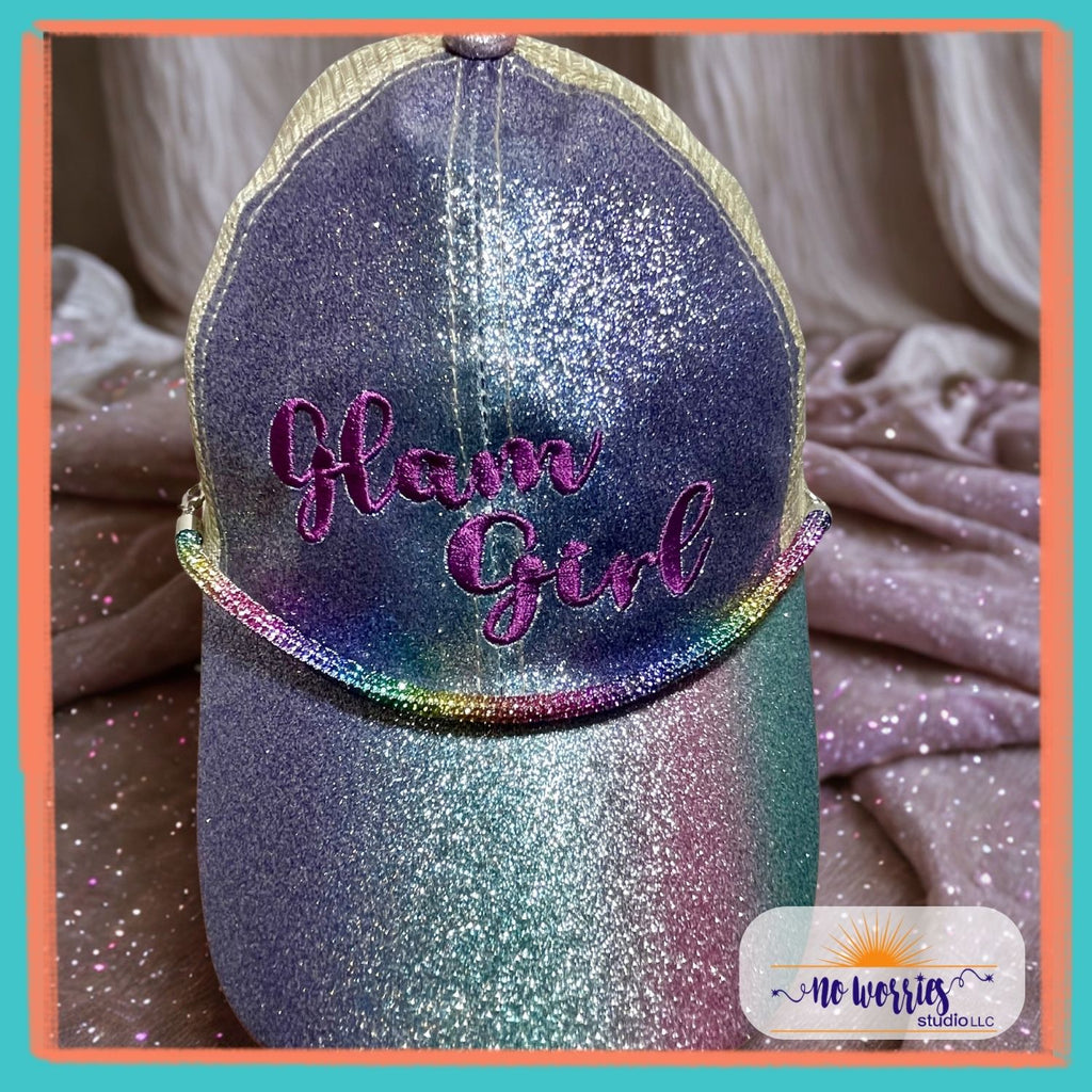 Cap, Glam Girl, Trendy, Hand-Decorated Custom for Women
