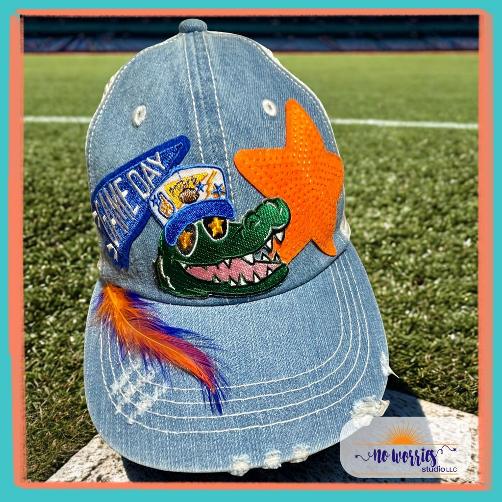 Cap, Gators Gameday, Trendy, Hand-Decorated Custom for Women