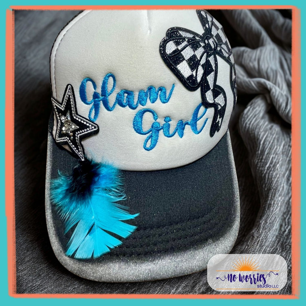 Cap, Glam Girl, Trendy, Hand-Decorated Custom for Women