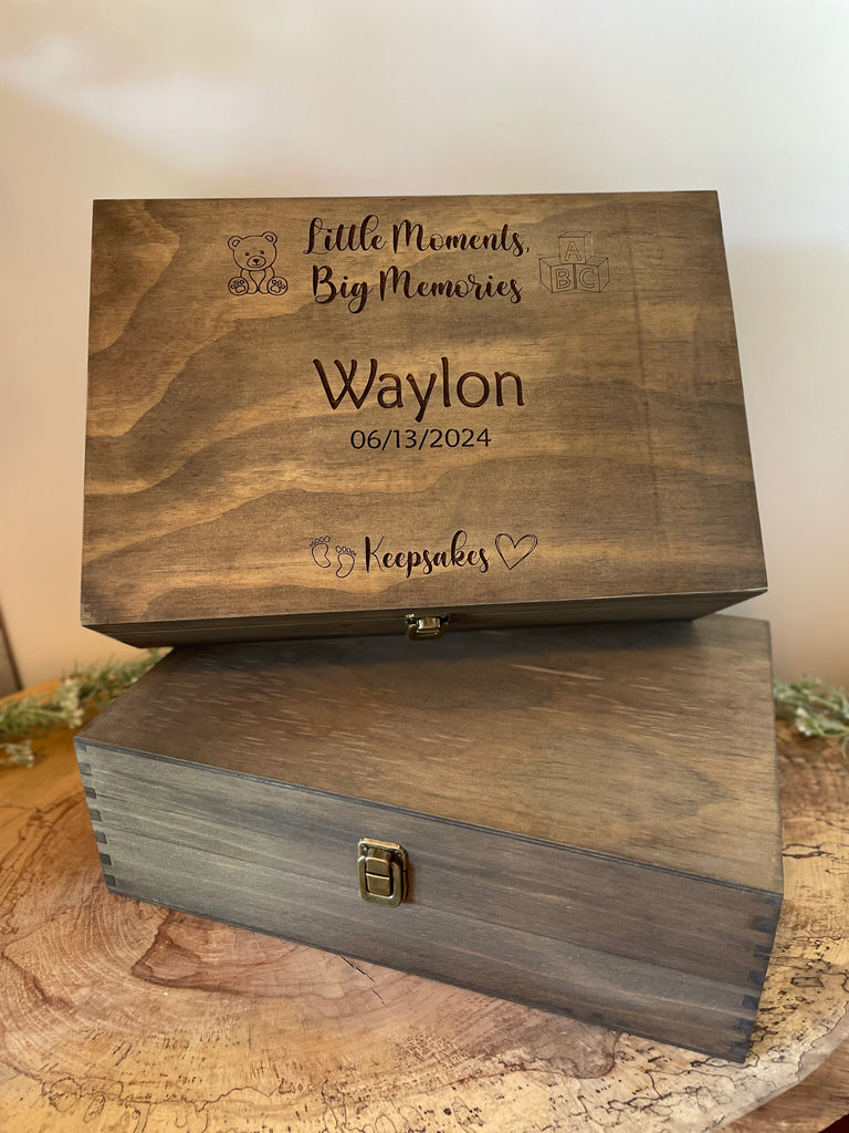 Memory Box Personalized Engraved Wooden Custom Name Keepsake Box