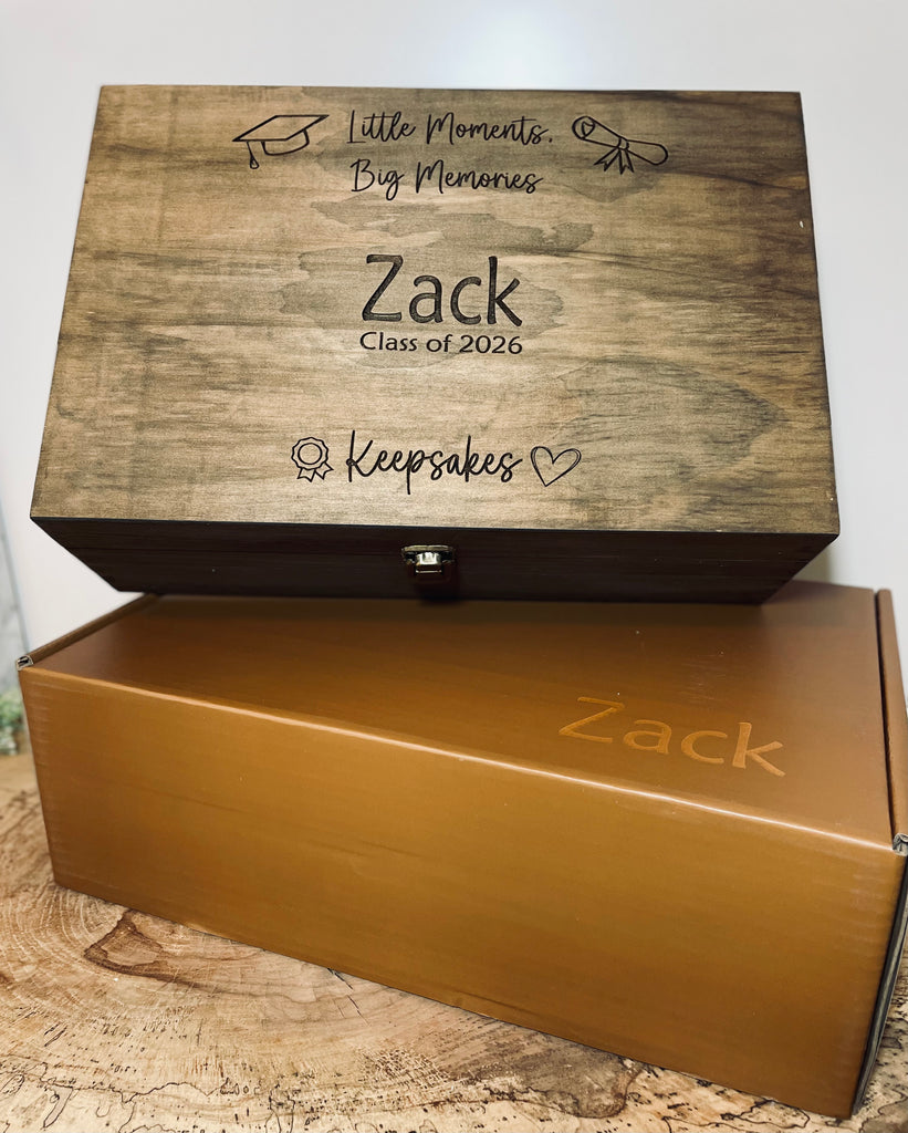 Memory Box Personalized Engraved Wooden Custom Name Keepsake Box