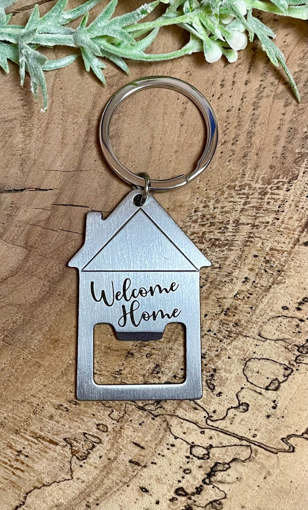 Keychain, Stainless Steel House-Shaped Bottle Opener