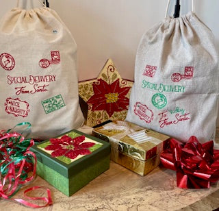 Santa Bag, cloth drawstring gift bag