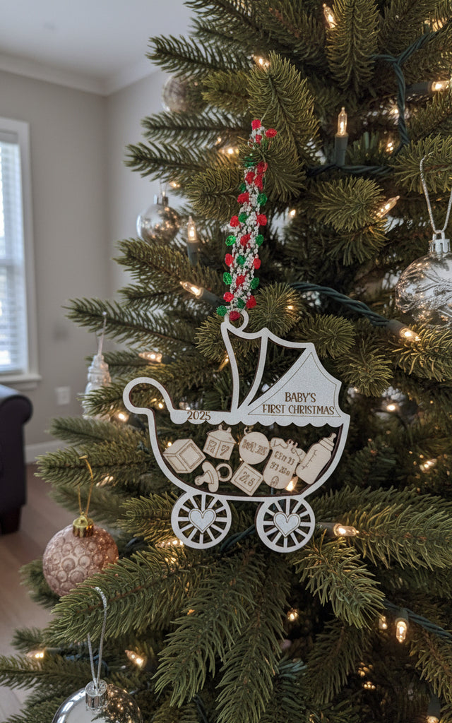 Christmas Ornament- Baby's First Christmas- Carriage