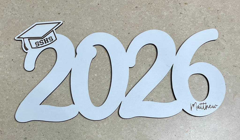Senior 2026 Personalized Graduation Year Wooden Sign Custom Senior Name & School Letters  Laser‑Cut Class of 2026 Decor Gift