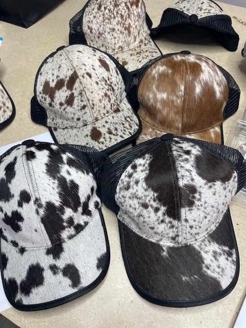 Cap, Genuine Hair‑On Cowhide -Western Trucker Boutique Hat