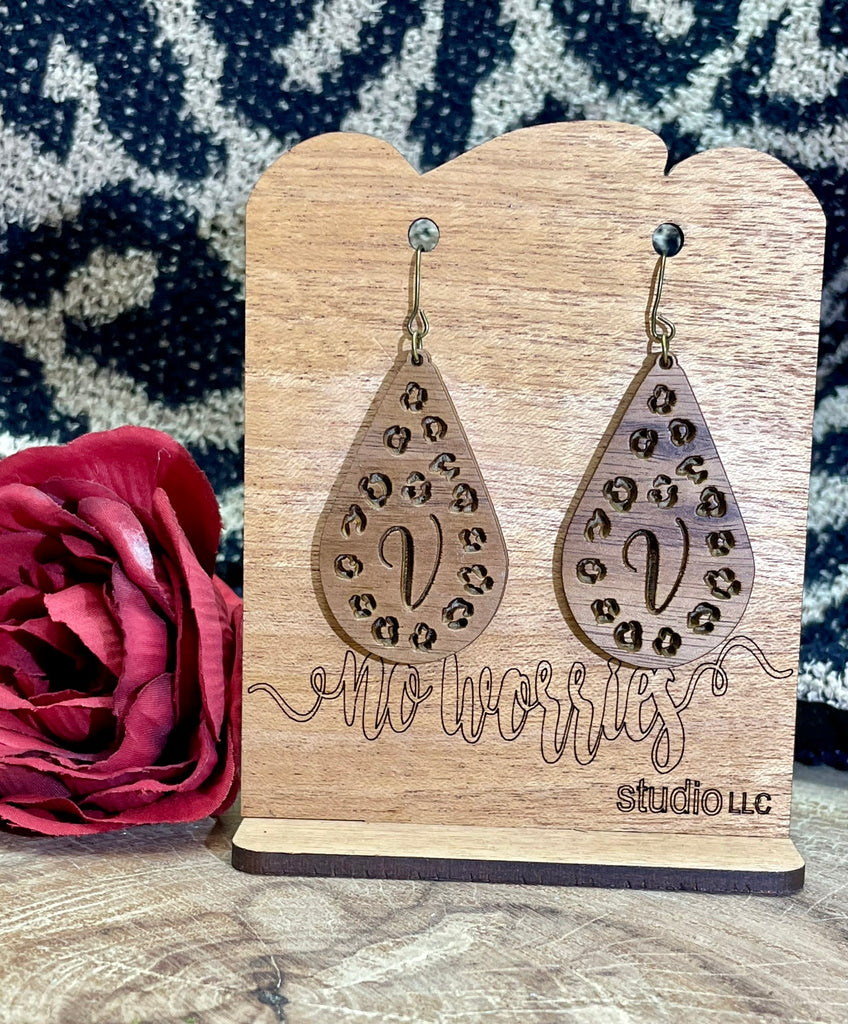 Earrings Wild Side Initial Leopard Large