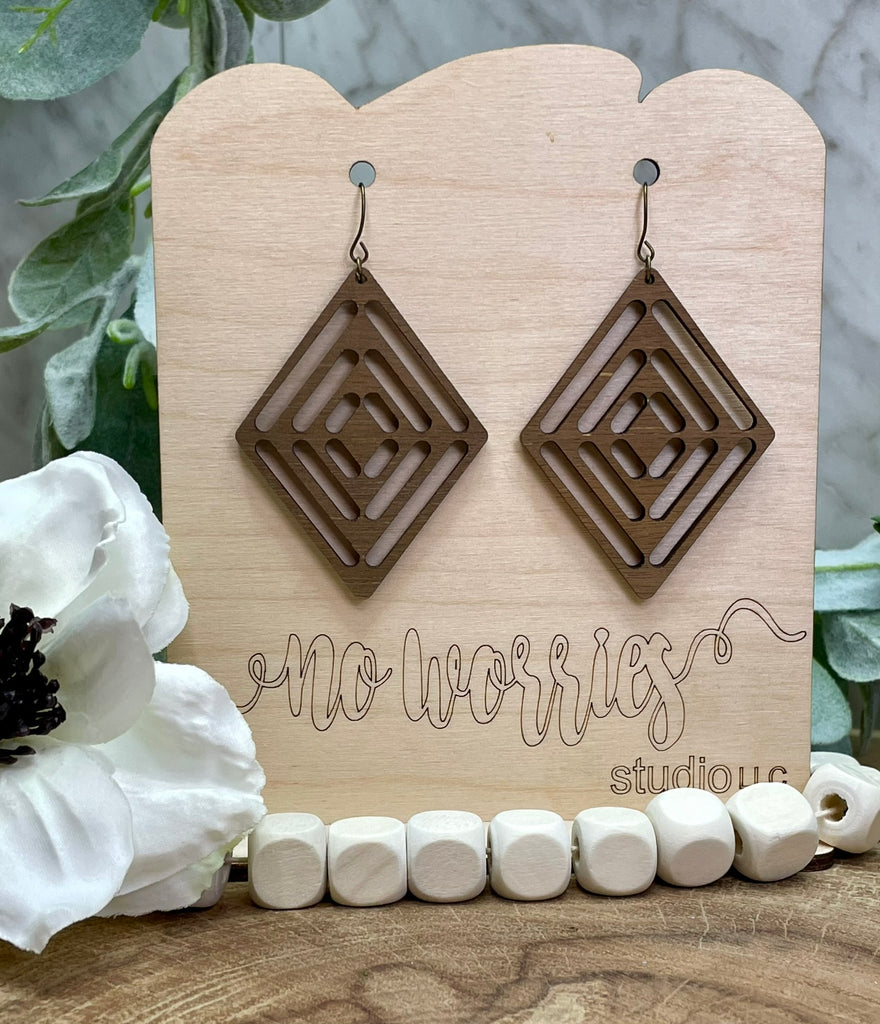 Earrings Diamond Lines