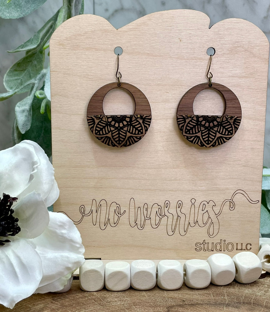 Earrings Half Design, Mandala