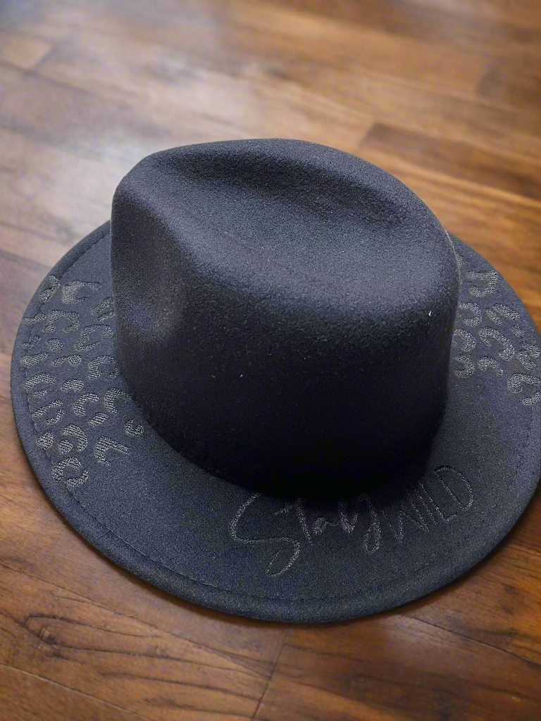 Hat, Felt, Wide-brimmed, Laser engraved