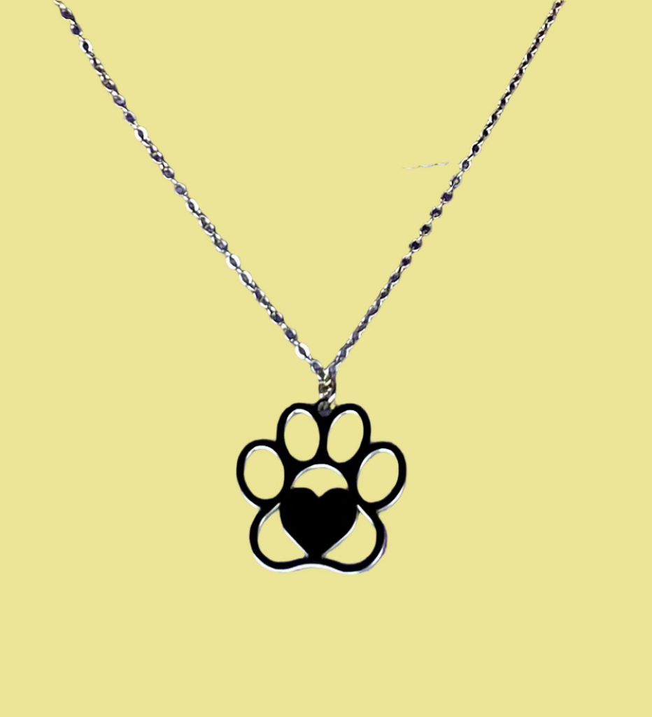 Jewelry Necklace Dog Paw Gold or Silver