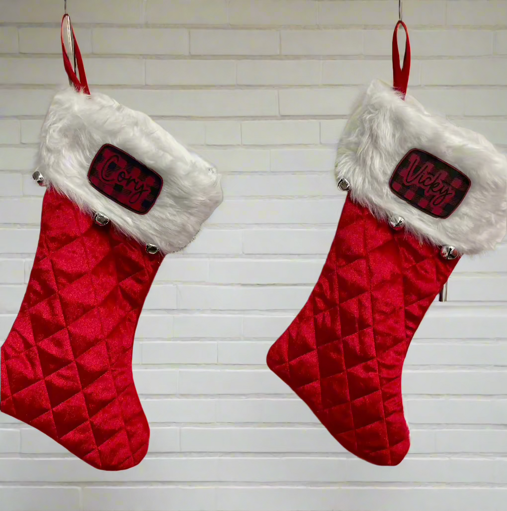 Christmas Stocking -Red and White
