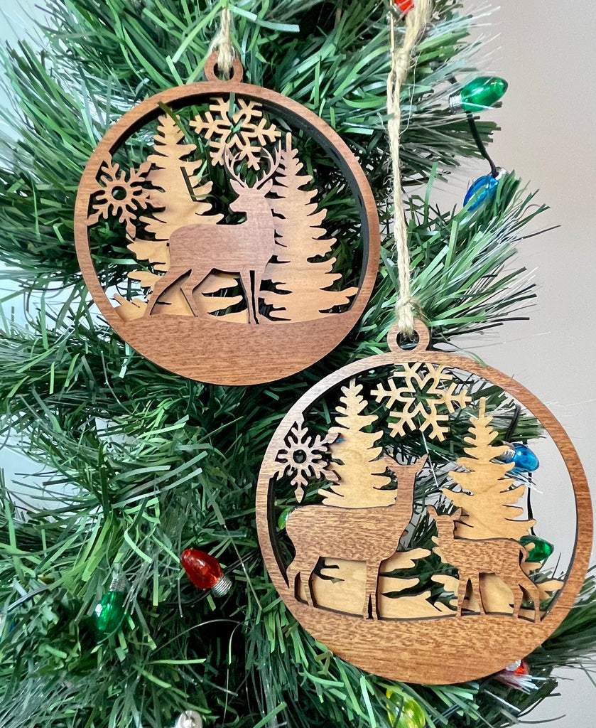 Christmas Ornament - Deer in Forest