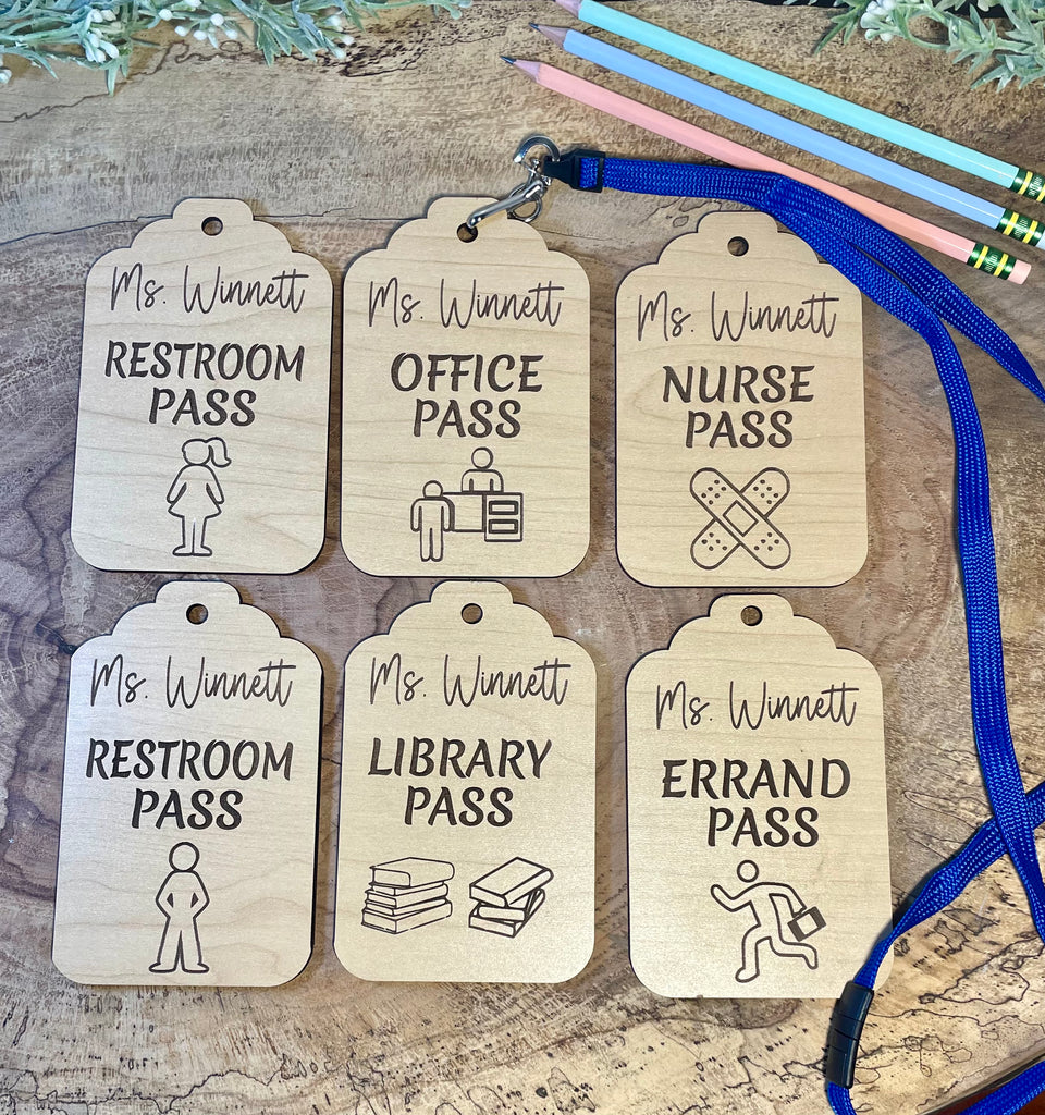 Teacher Hall Pass Set Personalized