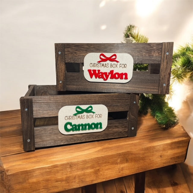 Christmas Crate, personalized, wooden